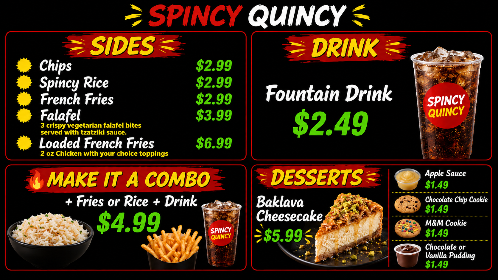 Spincy Menu Page 2